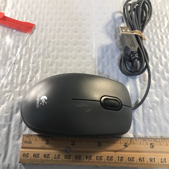 Logitech M100 USB Corded M-U0026 Scroll Wheel Optical Mouse - Picture 5 of 6